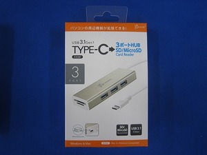 【未使用】 j5 create USB Type-C 3ポートHUB+SD/MicroSDカードリーダー マルチドック JCH347