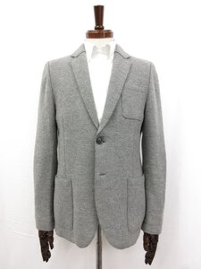 美品【ヒューゴボス HUGO BOSS】シングル2ボタン 3パッチポケット アンコンジャケット (メンズ) size44 グレー系 □17MJ9465□