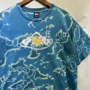 希少! 90s STUSSY Tシャツ 紺タグ HAWAII USA製 L ヴィンテージ OLD タイダイ 80s