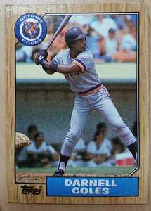 ★来日外国人 コールズ 中日 ドラゴンズ 阪神 タイガース DARNELL COLES TOPPS 1987 #411 メジャーリーグ MLB 大リーグ DETROIT TIGERS