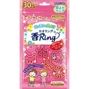 大日本除虫菊 虫よけ カオリング ピンク 12時間持続 30個入 花の香り (天然精油配合 殺虫成分不使用)