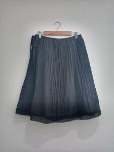 MKKLEIN+★ブラック しわ加工 プリーツ サイドリボン スカート 38サイズ