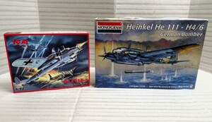 No.３８　モノグラム　１/４８　Heinkel He 111-H4/6　と　ICM　Do215B-5　現状品