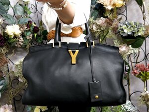 ●超美品●SAINT LAURENT サンローラン●カバス クラシック●カーフ レザー 本革●ハンド バッグ●黒●G金具●腕掛け●B5 収納●Js49574