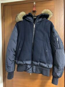 高級　モンクレール　muscade ネイビー 2 ma-1 moncler コヨーテファー