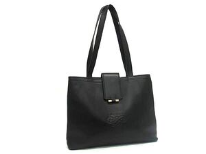 1円 ■美品■ LANCEL ランセル レザー トートバッグ ハンドバッグ ショルダー 肩掛け メンズ レディース ブラック系 GA0688