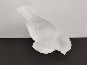 160214S30-0218S□LALIQUE ラリック□クリスタル 小鳥 雀 スズメ フィギュリン オブジェ 置物 オーナメント ペーパーウェイト