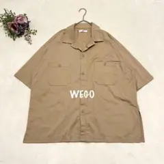 WEGO 半袖シャツ　ベージュ　メンズ　シャツ　ミリタリーシャツ　Mサイズ