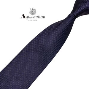 ★美品★やや細め★高級ネクタイ★Aquascutum★ダークパープル系 パターン柄 ネコポス可 アクアスキュータム USED プレス済み t1040