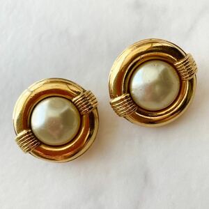 1円〜 23 極美品 CHANEL シャネル イヤリング アクセサリー パール ヴィンテージ ココマーク ゴールド系 高級 希少 