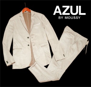 新品! アズールバイマウジー Fスエード カジュアル セットアップ ベージュ (M) ☆ AZUL BY MOUSSY メンズ 裏地無 ストレッチ テーラード ★