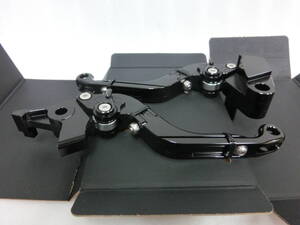 NINJA ER-6f ER-6n VERSYS SPEEDRA アルミビレットアジャストレバーセット 可倒延長式 新品 KA0406010-BKBK 定価￥15,400 ニンジャ