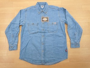 g396★新品★サイズ S★DICKIES ディッキーズ FB460U デニムシャツ★ワークシャツ ボンマックス★カラー7 ブルー★即決★