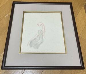 《真作》織田廣喜 水彩画 少女 人物画 額装 美術品 骨董