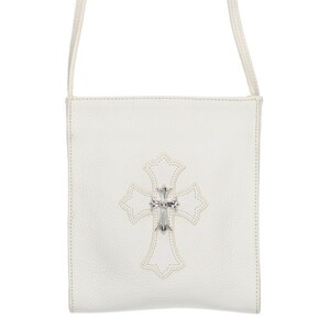 クロムハーツ Chrome Hearts SQ PKT CH CROSS スクエアポケットCHクロス スモールCHクロス付きレザーショルダーバッグ 中古 SJ02