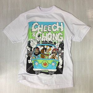 LA発 【2XL】 Cheech & Chong チーチアンドチョン 半袖 ヘビーウェイト Tシャツ 白 DRIVE 420 HighTimes アメリカンコメディ ヒッピー 