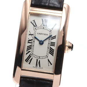 カルティエ CARTIER W2607456 タンクアメリカンSM K18PG クォーツ レディース _837337