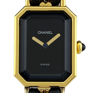 シャネル CHANEL プルミエール Sサイズ H0001 腕時計 SS レザー クォーツ ブラック レディース 【中古】