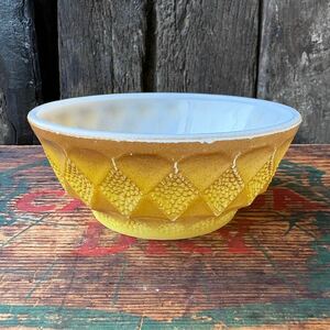 【1960-1976 USA vintage】Fire-King Kimberley bowl Yellow ファイヤーキング キンバリー ボウル イエロー