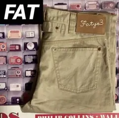 FAT  BB・Cシンチバックチノワークパンツレザーパッチ刺繍ロゴSK8日本製