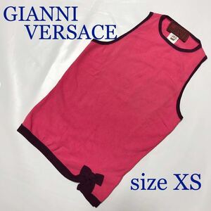 ■新品未使用タグ付き■定価5.3万円■GIANNI VERSACE ジャンニヴェルサーチ　タンクトップ　裾リボン　sizeXS ピンク