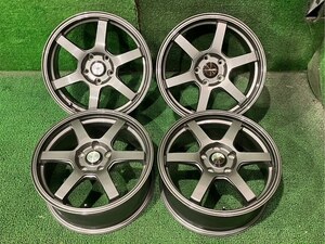 函館発☆最落なし!【トライアルファ☆17インチセット】インプレッサ等 J-TECH SPORT 17×7 PCD114.3 5穴 OFF42 ※説明欄要確認