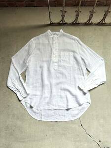 試着のみ 未使用品 GITMAN VINTAGE BROS ギットマン ビンテージ バンドカラー リネン プルオーバー シャツ LINEN SHIRT 麻 白 L アメリカ製