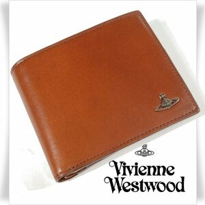 新品1円～★Vivienne Westwood ヴィヴィアンウエストウッド 牛革レザー コッパー 二つ折り財布 ORB ブラウン 茶 ウォレット 本物 ◆S1040◆