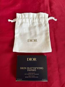 DIOR SKIN MATTFYING PAPERS ミラー付き　スキンマティファイングペーパー　未使用　専用ロゴ入り巾着袋