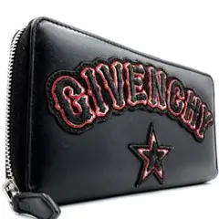 《美品》GIVENCHY ロゴワッペン レザー ラウンドファスナー 長財布