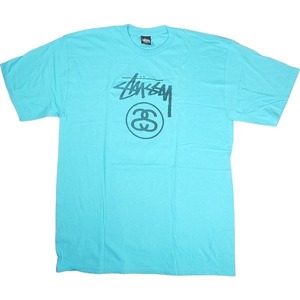 STUSSY ステューシー STOCK LOGO SS LINK TEE LIGHTBLUE Tシャツ 水色 Size 【XL】 【中古品-非常に良い】 20797963