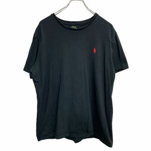 POLO RALPH LAUREN 半袖 ロゴ Tシャツ Lサイズ ポロラルフローレン ロゴ刺繍 ブラック 古着卸 アメリカ仕入 t2408-3031