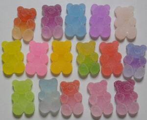 UVレジン・ネイル■クマグミ 16個■スイーツデコパーツ・キャンディ