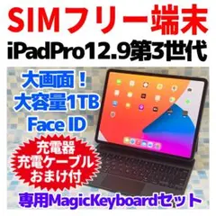 美品 SIMフリー iPad Pro 12.9インチ 第3世代 1TB グレイ