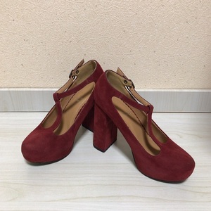 ■ Durer 【 中古 】 厚底 ストラップ パンプス L 24.5 ■ ヒール 靴 レッド メルヘン アリス 仮装 コスプレ にも/ デュレル