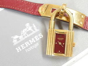 HERMES エルメス ケリーウォッチ ボルドー×ゴールド ○T刻印　/B6261