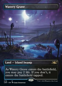 MTG ■土地/英語版■ 《湿った墓/Watery Grave》★ショーケースFOIL★ Unfinity UNF