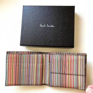 ポールスミス　Paul Smith 二つ折り財布　マルチストライプ