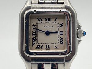 2412181960201 Cartier カルティエ パンテール レディース腕時計 ウォッチ 白文字盤 クォーツ ローマン 2針 不動 現状品 中古