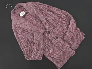 ADAM ET ROPE’ アダムエロペ ミックス編み カーディガン sizeM/赤 ◇■ ☆ eba9 レディース