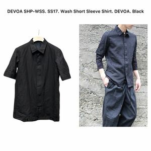 DEVOA 【SHP-WSS】SS17. Wash Short Sleeve Shirt. DEVOA. BLACK 和紙 ジップシャツ サイズ3/デヴォア A.F ARTEFACT incarnation 