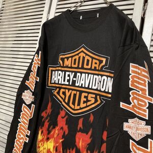 AVVV 1スタ 黒 バイク Tシャツ 長袖 ロンT ハーレーダビットソン HarleyDavidson 90s 00s ビンテージ 古着 卸 仕入れ