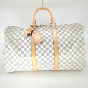 LOUISVUITTON ルイウ゛ィトン キーポル50 ダミエ・アズール N41430 ホワイト ボストンバッグ 旅行バッグ ◆3105/高林店 T