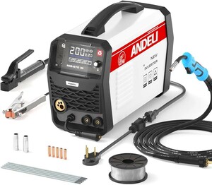 ANDELI 半自動溶接機 200A ガスノンガスMIG/アーク溶接/lift TIG 100V/200V兼用半自動溶接機 MIG溶接 半自動 MIG-270 LED