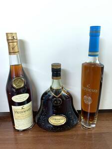 ★【未開栓】[大黒屋] Hennessy　ヘネシー 3本セット まとめ売り 金キャップ グリーンボトル　VSOP　ケンゾー　≪法人・業者取引不可≫　