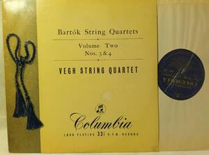 ♪ 英Columbia / 33CX1267 ♪ Baltok Vegh Strings Q. バルトーク ヴェーグ四重奏団