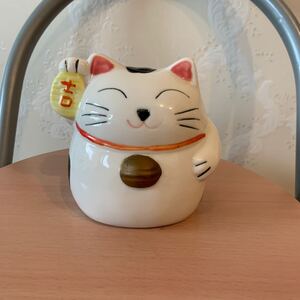 招き猫 貯金箱 置物 陶器 昭和レトロ 縁起物 