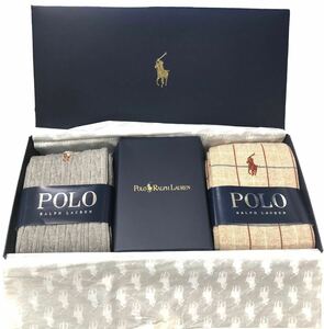 未使用　ポロ ラルフローレン　Polo Ralph Lauren 靴下 ソックス ベージュ グレー 27〜29サイズ　2個セット