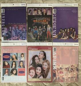 クリアファイル A4サイズ 6枚セット 韓国女性アイドル6グループ(ITZY+RedVelvet+EVERGLOW+GFRIEND+APINK+OH MY GIRL)