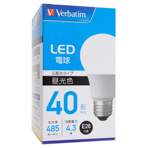 三菱ケミカルメディア LED電球 Verbatim LDA4D-G/LCV2 昼光色 [管理:1100049885]